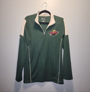 NHL MN Wild Green Quarter Zip Pullover | Small
